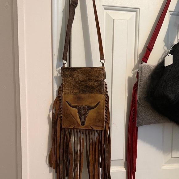Handbags - Brown Fringe Crossbody Bag